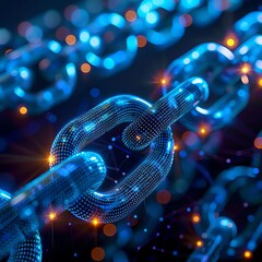 Blockchain encrypted files, eyelevel, amidst digital locks, dynamic glow, spotlight on protection