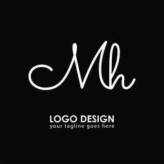 MH MH Logo Design, Creative Minimal Letter MH MH Monogram