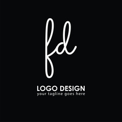 FD FD Logo Design, Creative Minimal Letter FD FD Monogram