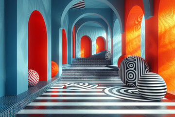 An HD snapshot capturing the dynamic contrast between bold geometric patterns and subtle gradients