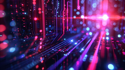 Fototapeta premium Abstract technology glowing lines background, abstract graphic poster PPT background