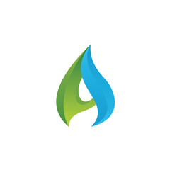 Abstract Initial Letter A gradient vector logo design template