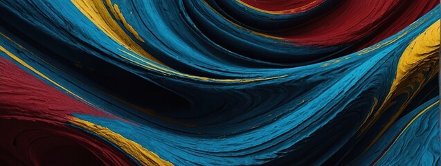 Abstract background yellow blue red color flow grainy wave dark noise texture cover header wallpaper