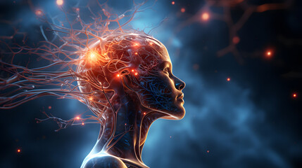 3d illustration of epilepsy graphic background concept with copy space for science, health care, medical, technology, concept presentation.