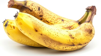 Banana fruits with banana peel aisolated on white background. Generative Ai