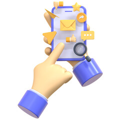 social media 3D Illustration Icon Pack Element