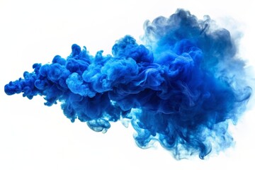 large Blue smoke rising from fire burning