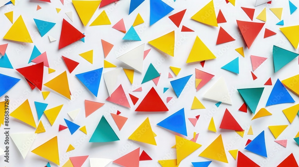 Poster A playful array of scalene triangle abstract geometric shapes background 
