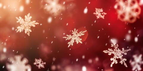 Winter background with falling snowflakes of snow with blur effect