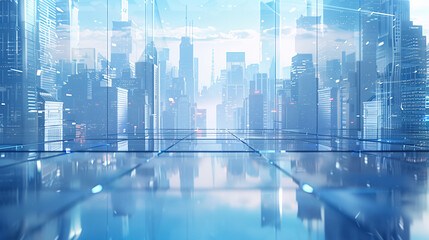 abstract blue city
