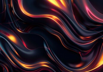 Mesmerizing Abstract Liquid Waves Background with Vibrant Red and Black Tones