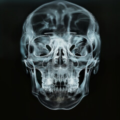 X-ray image showcasing a human skull.