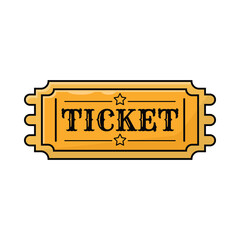 ticket icon over white background. colorful design. Retro design vector illustration