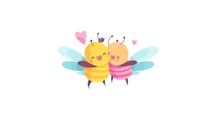 cute bees, valentine clipart
