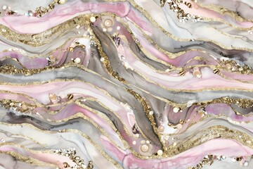 Ethereal Pink and Gold Marble Elegance