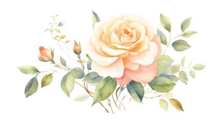 vintage rose, watercolor elegance