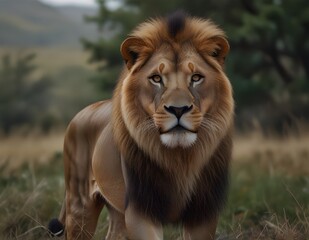 lion in the wild.