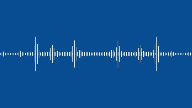 4k abstract music sound wave or audio wavefrom isolated on blue background.Line digital minimalist voice and symbol technology.