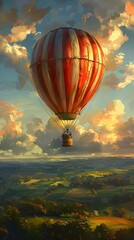 Fototapeta premium Breathtaking Aerial Voyage Through Ethereal Countryside Landscape