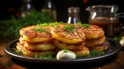 Homemade Potato Pancake Served on a Plate
