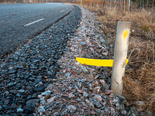 new road construction boundary stake