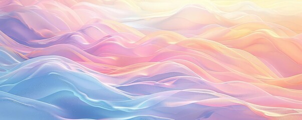Obraz premium A graphical representation of pastelcolored waves gently lapping over each other, conveying serenity