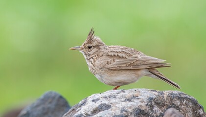 Crested Lark (Galerida cristata) is a songbird. It is a common and resident birds in Asia and Europe.