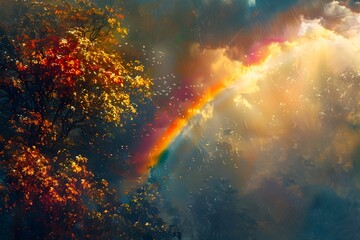 Captivating Interplay of Light,Color,and Nature After a Summer Storm