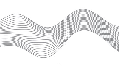 Curved wave lines pattern on white background. Wave striped lines pattern for backdrop, wallpaper template. Simple curved lines with stripes texture. Striped background. vector. 