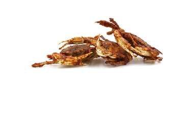 fried crab on a white background