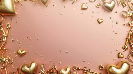 A romantic rose gold background with butterflies and flower on it abstract background 