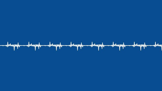 4k abstract music sound wave or audio wavefrom isolated on blue background.Line digital minimalist voice and symbol technology.