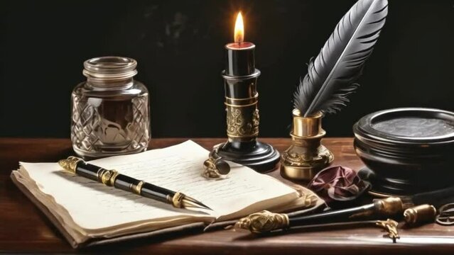 old book and quill