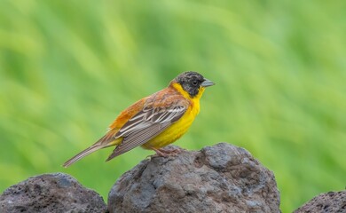 
Black-headed Bunting (Emberiza melanocephala) comes to Turkey from Africa to breed in the summer months. It is widespread in Asia and Europe during the summer months. It is a songbird.