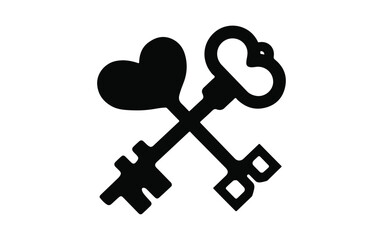 love key, cherry, butterfly, vector