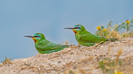 Blue-cheeked Bee-eater (Merops persicus) comes from the African continent to the southern parts of Turkey to breed in the summer months. It is a rare species.