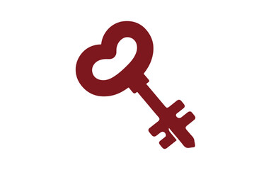 love key, cherry, butterfly, vector
