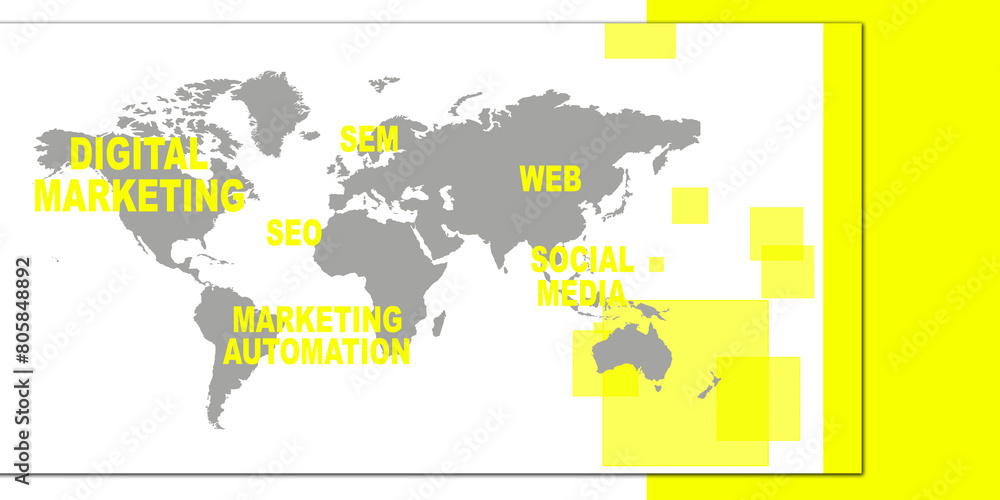 Poster 2d illustration digital abstract business networking background