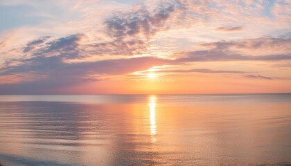 Fototapeta premium Serene sunset over calm ocean waters