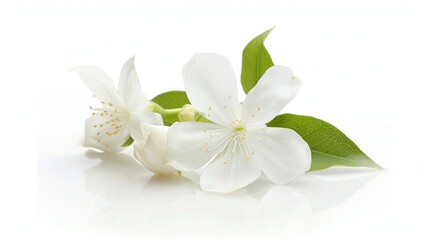 jasmine white flower isolated on white background -
