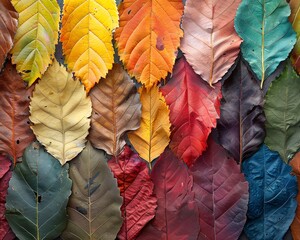 A series of graphics showcasing different leaves made from recycled materials