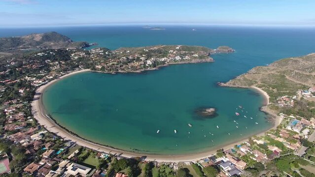 Aerial view of Ferradura Beach - B&uacute;zios, Rio de Janeiro, Brazil