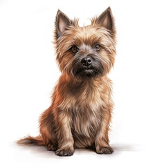 Cairn terrier. Cairn terrier dog clipart. Watercolor illustration. Generative AI. Detailed illustration.