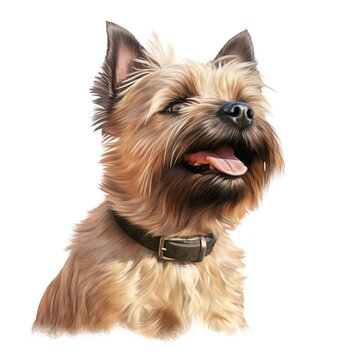 recommend clip art: Cairn terrier. Cairn terrier dog clipart. Watercolor illustration. Generative AI. Detailed illustration.
