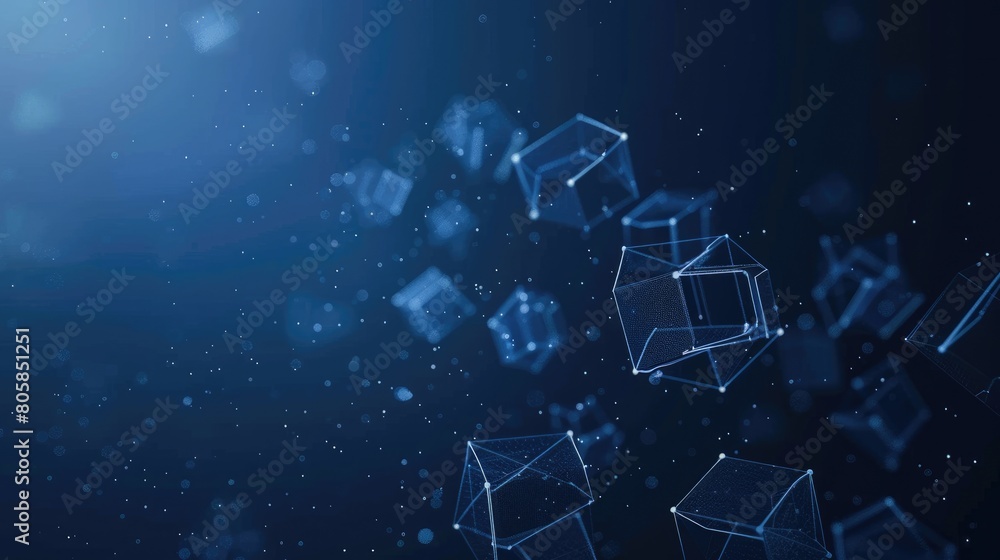 Aufkleber 3d rendering of blue glowing cubes aig51a.