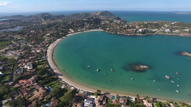 Aerial view of Ferradura Beach - B&uacute;zios, Rio de Janeiro, Brazil