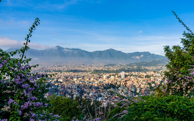 view of the city in Kathmandu, Nepal.