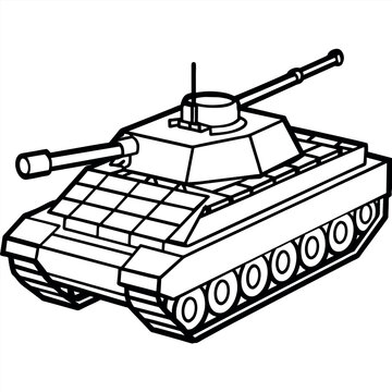 recommend clip art: Tank outline coloring book page line art illustration digital drawing