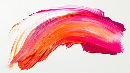 Loose paint stroke on whit background. Red, orange pink colors