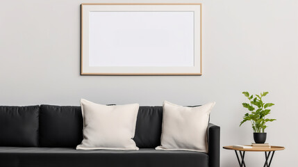 frame mockup on wall in living room
